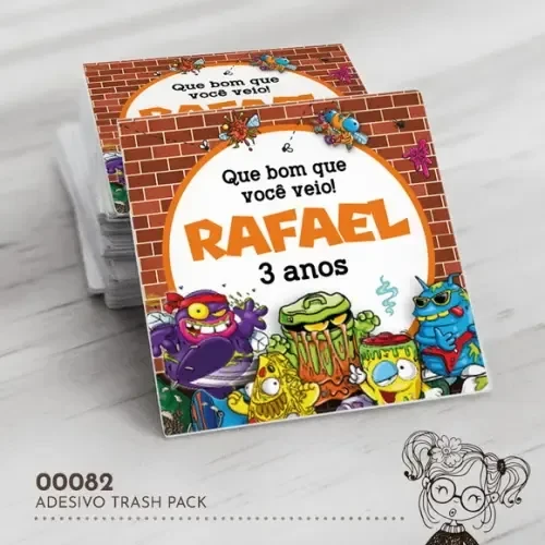 Adesivo Quadrado Trash Pack - 00082
