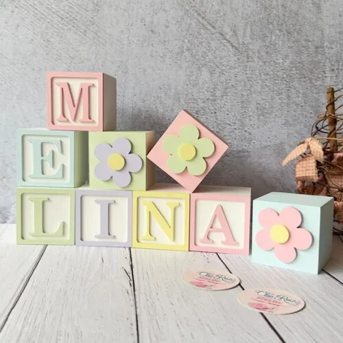 Tons Pastel Cubos 6x6cm Ts- Decoração Bebê