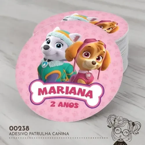 Adesivo Redondo Patrulha Canina - 00238