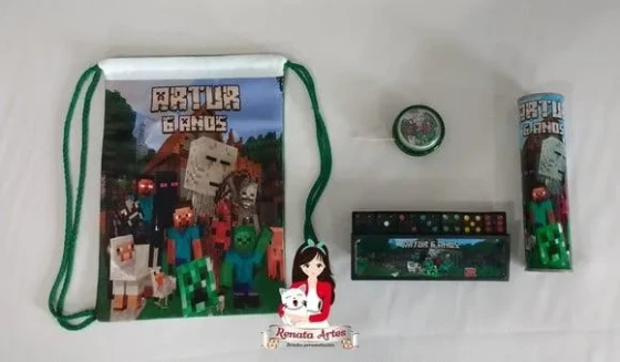 Kit Jogos na Mochila Minecraft