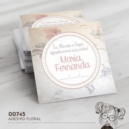Adesivo Quadrado Floral - 00745