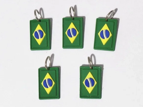 Pingente Bandeira do Brasil 17mm Pacotes com 10 Unidades