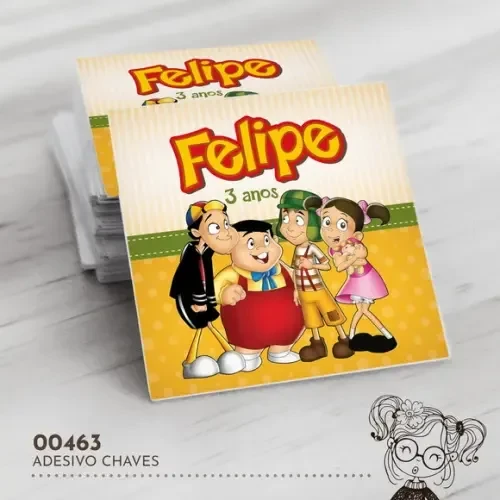 Adesivo Quadrado Turma do Chaves - 00463