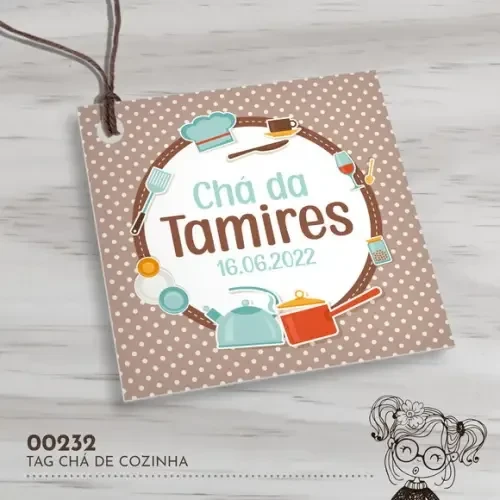 Tag Quadrada Chá de Cozinha - 00232