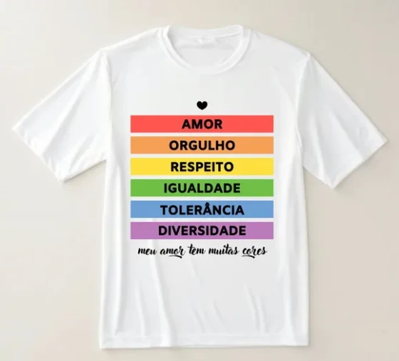 Camiseta Lgbtqia+ Amor, Orgulho e Diversidade