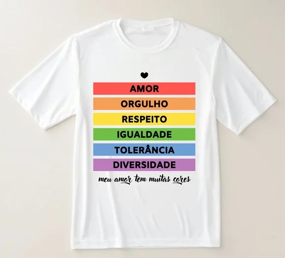 Camiseta Lgbtqia+ Amor, Orgulho e Diversidade