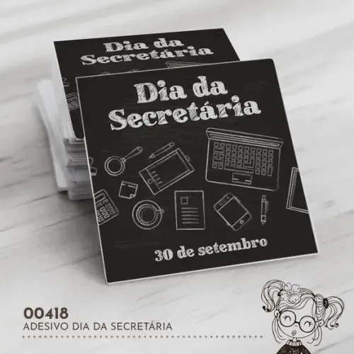 Adesivo Quadrado Dia da Secretária - 00418