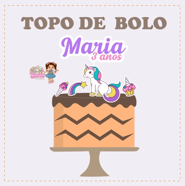 Kit Festa Só Um Bolinho UNICORNIO - Decoração de Festa