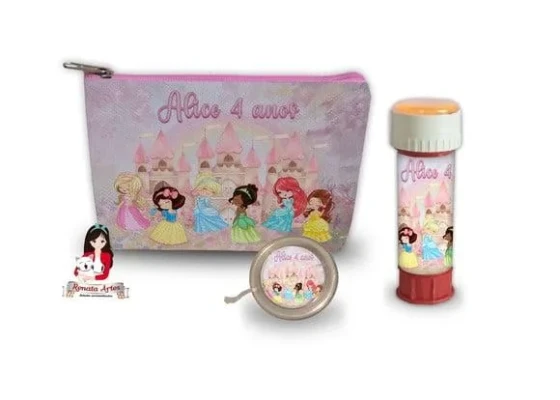 Necessaire com Ioiô e Bolhas de Sabão Princesas