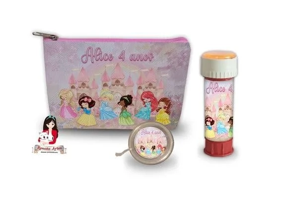 Necessaire com Ioiô e Bolhas de Sabão Princesas