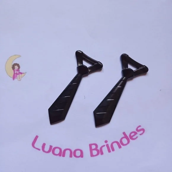 Pingente Gravatinha Preta 5cm Pct 35 Unidades