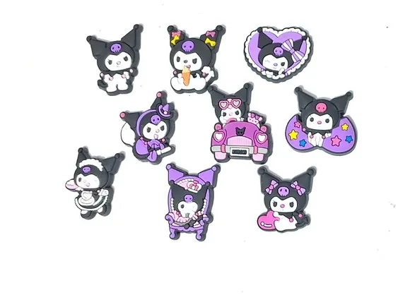Aplique Kuromi Emborrachado Pacote com 9 Unidades
