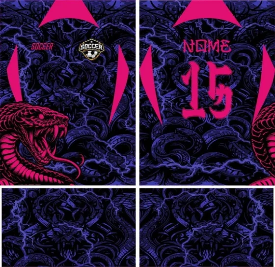 Arte Vetor Camisa Interclasse Serpente Roxa Mod-177