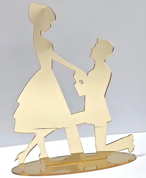 Topo de Bolo de Casamento Noivinhos Acrílico 1 Unidade