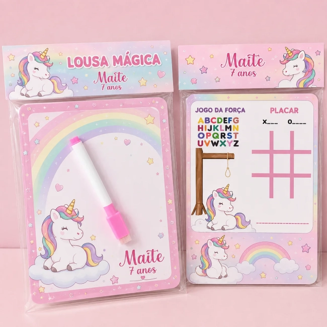 Lousa Magica Personalizada lembrancinhas do Unicornio
