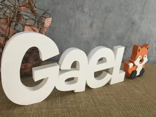 Letras Decorativas - nome em MDF + Raposa