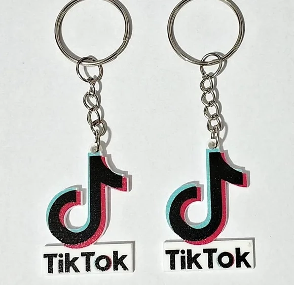 Chaveiro Símbolo Tiktok Acrilico 4cm - 6 Unidades