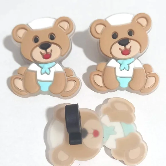 Ponteira P/lápis Urso Marinheiro Azul Variados- 6 Unidades