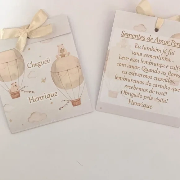 Lembrança Maternidade Sementinha Amor Perfeito Urso Baloeiro
