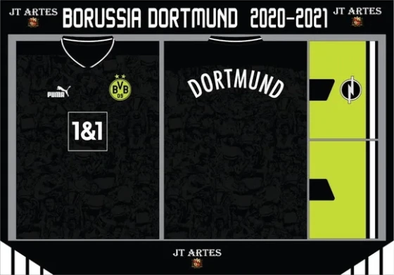 Vetor da Camisa Borussia Dortmund Neongelb 2020-2021