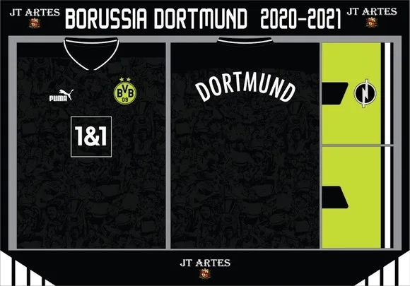 Vetor da Camisa Borussia Dortmund Neongelb 2020-2021