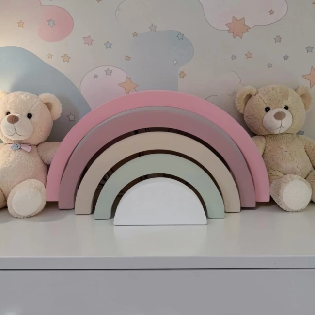 Arco iris de mdf decorativo/ Enfeite de festa, decoração pra quarto de bebe.