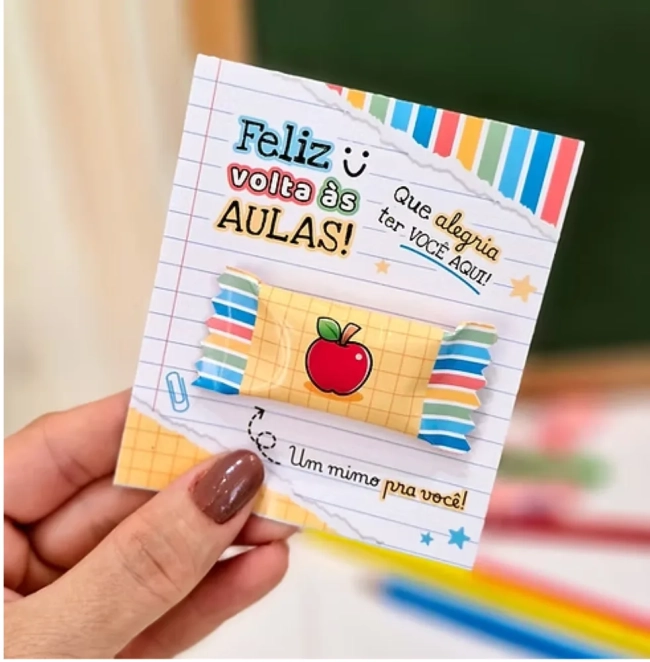 Balinha com Card - Lembrancinha Volta às aulas