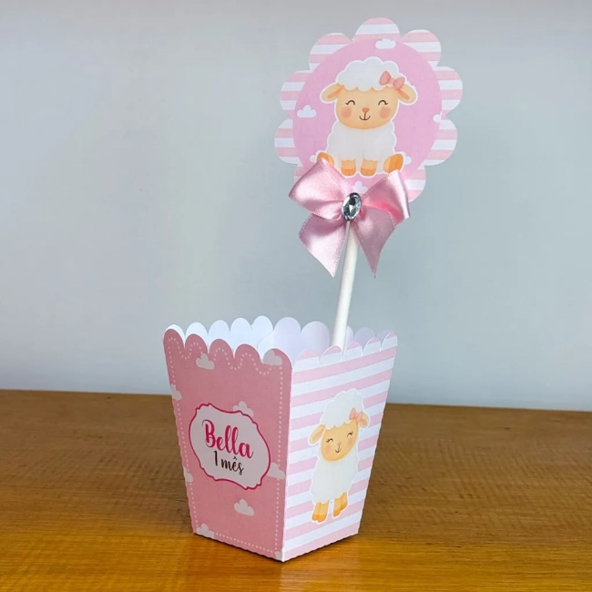 PEGUE E MONTE - Centro de Mesa OVELHINHA - Decoração de Festa | Lembrancinhas | Aniversário | Personalizados
