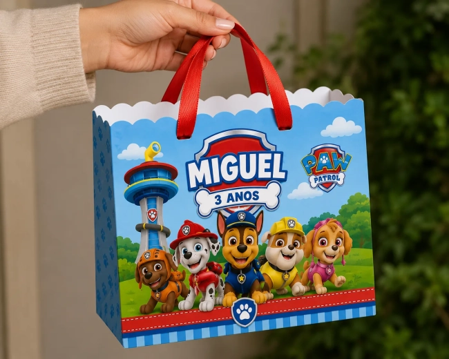 Sacolinha Personalizada Patrulha Canina – Pegue e Monte