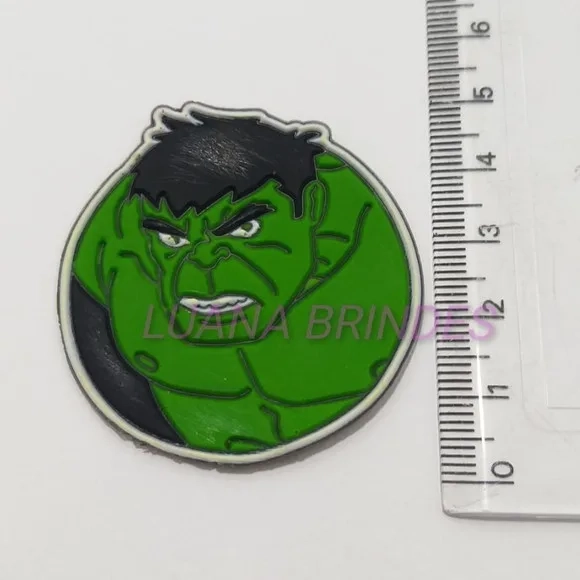 Aplique Emborrachado do Hulk - 4,5cm - 4 unidades