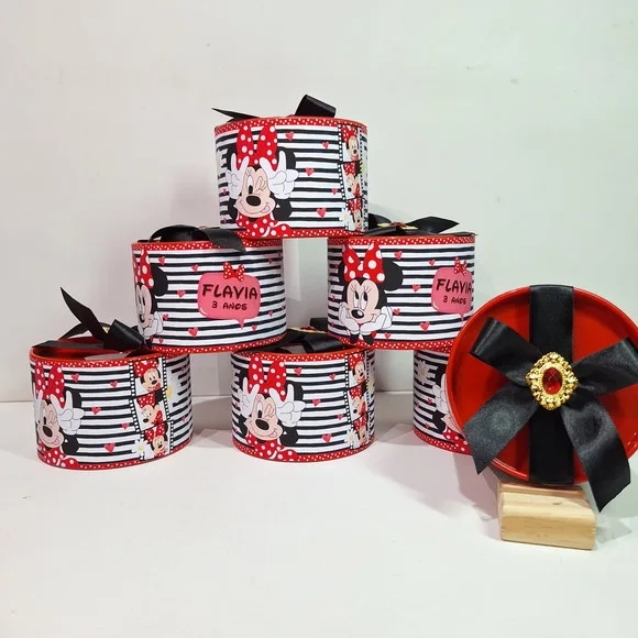 Tubo Lata Personalizada Minnie Vermelha