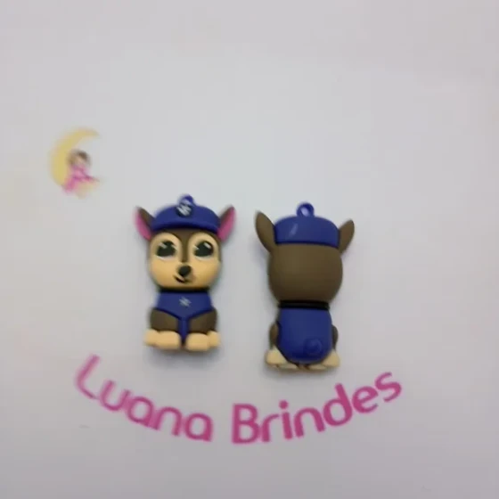 Pingente Patrulha Chase Emborrachado 5cm Pct 2 Unidades