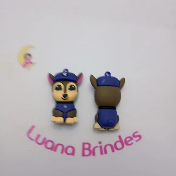 Pingente Patrulha Chase Emborrachado 5cm Pct 2 Unidades