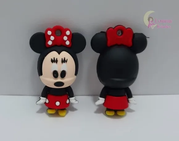 Pingente Minnie de Borracha - 4,6cm - pct c/2 unidades