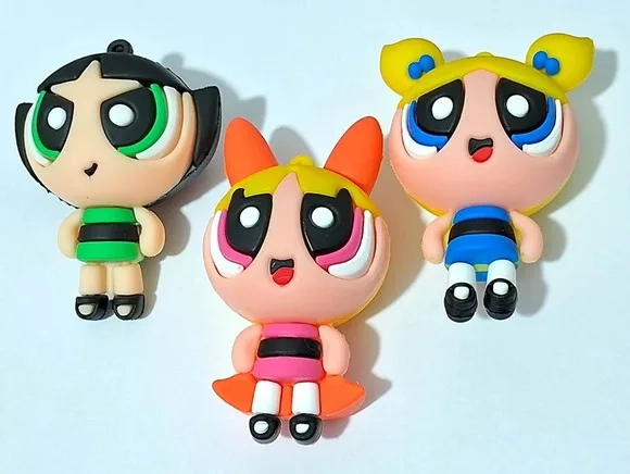 Pingente Meninas Super Poderosas 3d Pacote com 3 Unidades