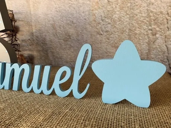 Letras De Mdf -nomes 18cm + Estrela