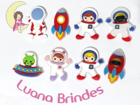 Ponteira P/lápis Astronauta Emborrachado Pacote C/6 Unidades