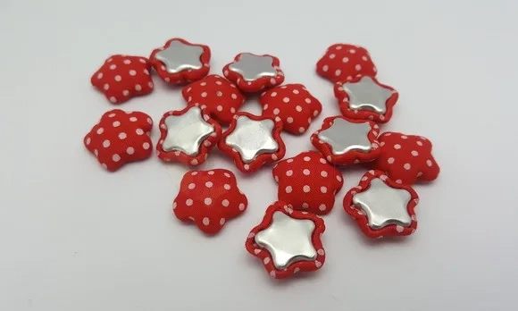 Aplique de Estrela Vermelha com 1,6cm - pacotes c/30 unidade