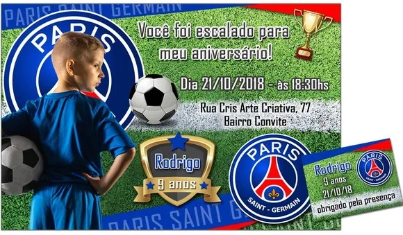 CONVITE DIGITAL C/TAG Futebol Paris Saint Germain PSG