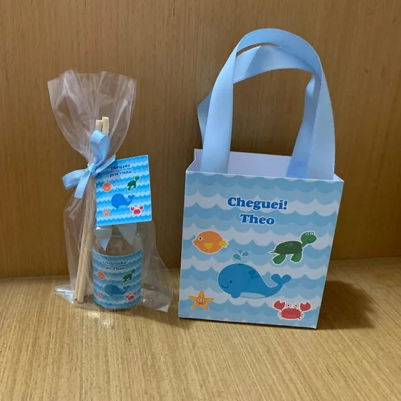 Kit Sacolinha Personalizada + Aromatizador Fundo do Mar
