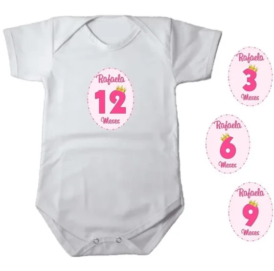 Kit de Adesivo Mêsversário Coroa Princesa Nomes