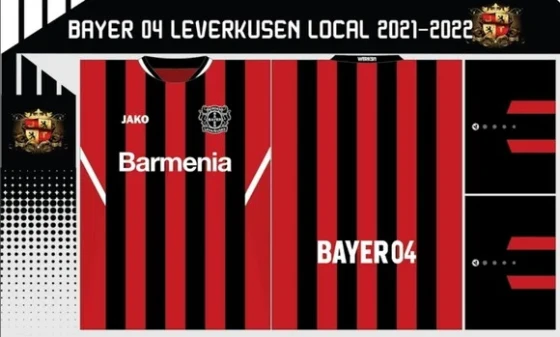 Vetor Da Camisa Bayer 04 Leverkusen Local 2021-2022