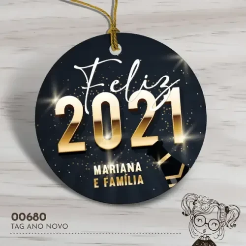 Tag Redonda Feliz Ano Novo - 00680