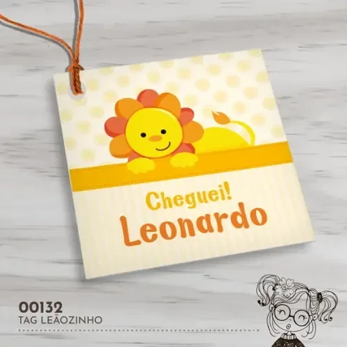 Tag Quadrada Leãozinho - 00132