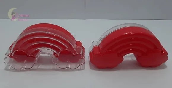 Baleiro Arco Íris Vermelho de acrílico - pct c/5 unidades