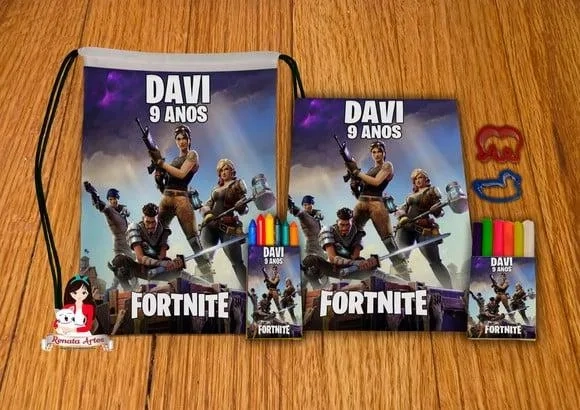 Kit Passatempo Personalizado na Mochila Fortnite