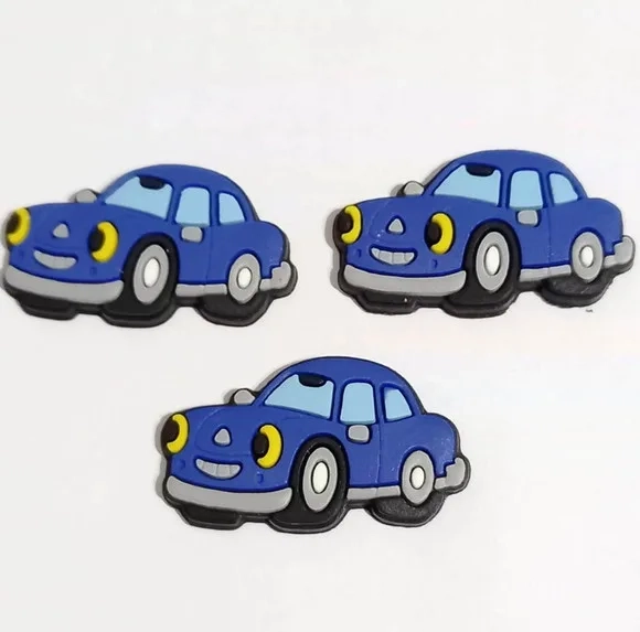 Aplique Carro Azul Emborrachado- 6 Peças