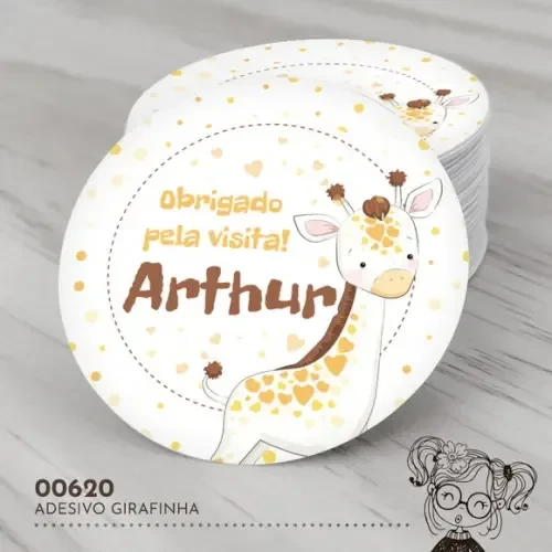 Adesivo Redondo Girafinha - 00620