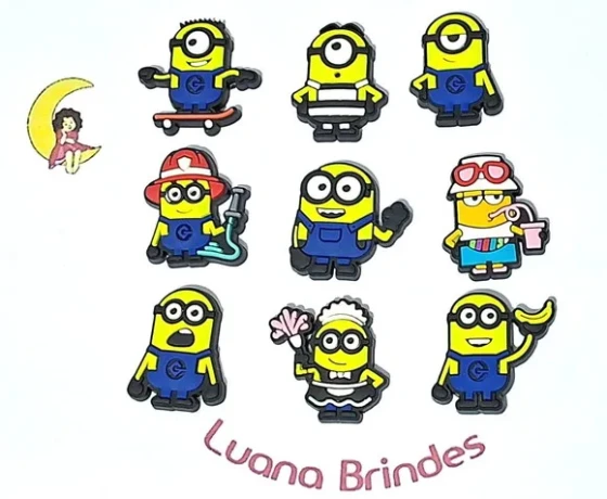 Aplique Minions Profissões Emborrachado Pacote com 9 Unidade
