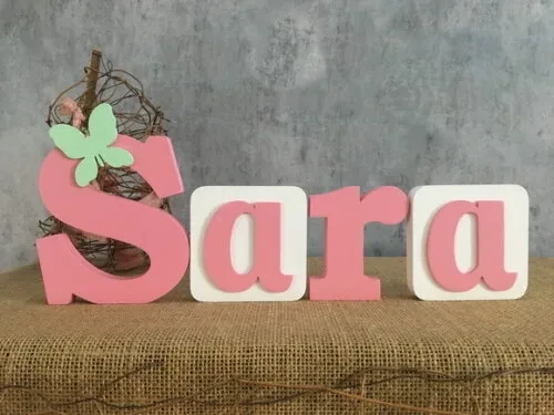Letras Decorativas Blocos Borboleta